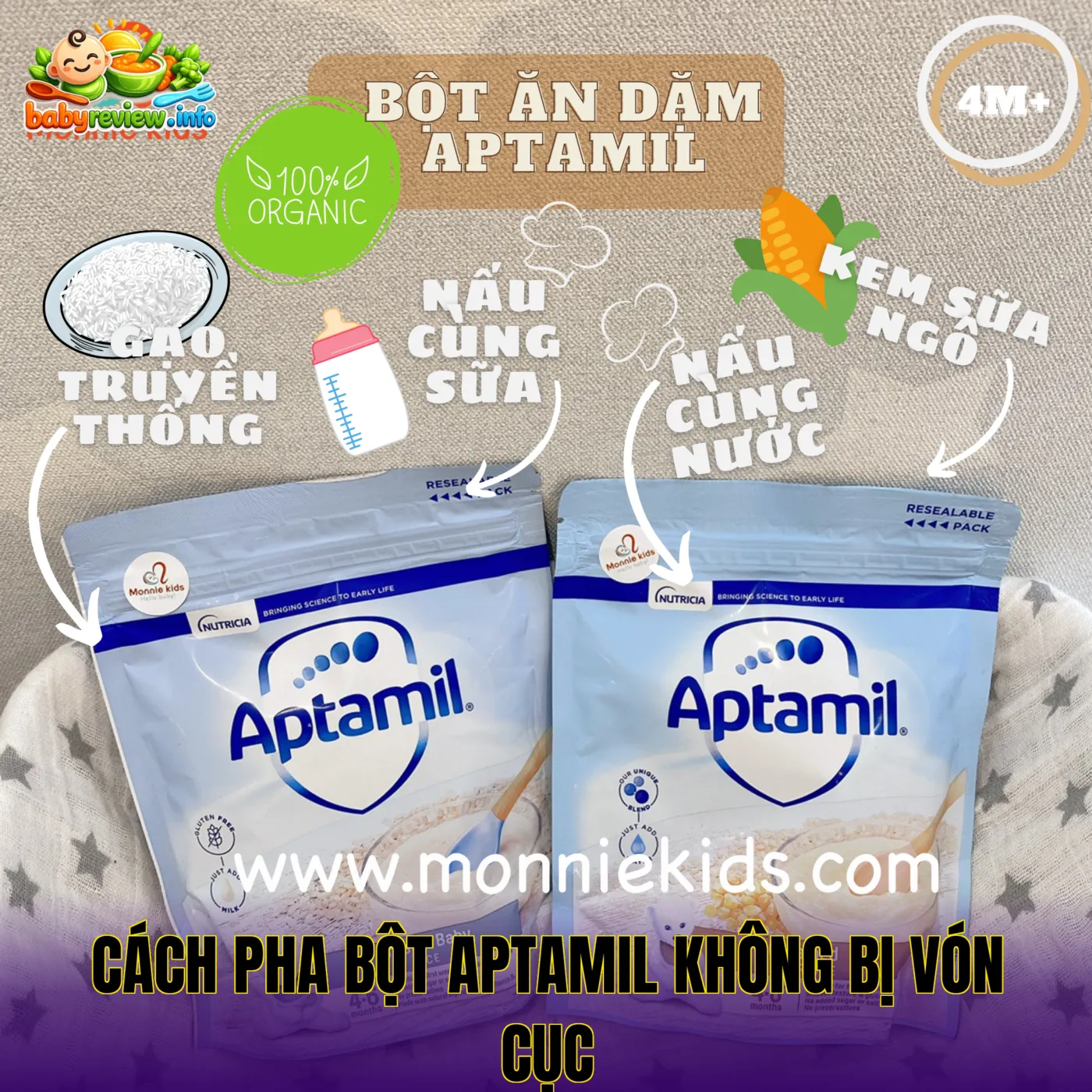 cách pha bột Aptamil không bị vón cục