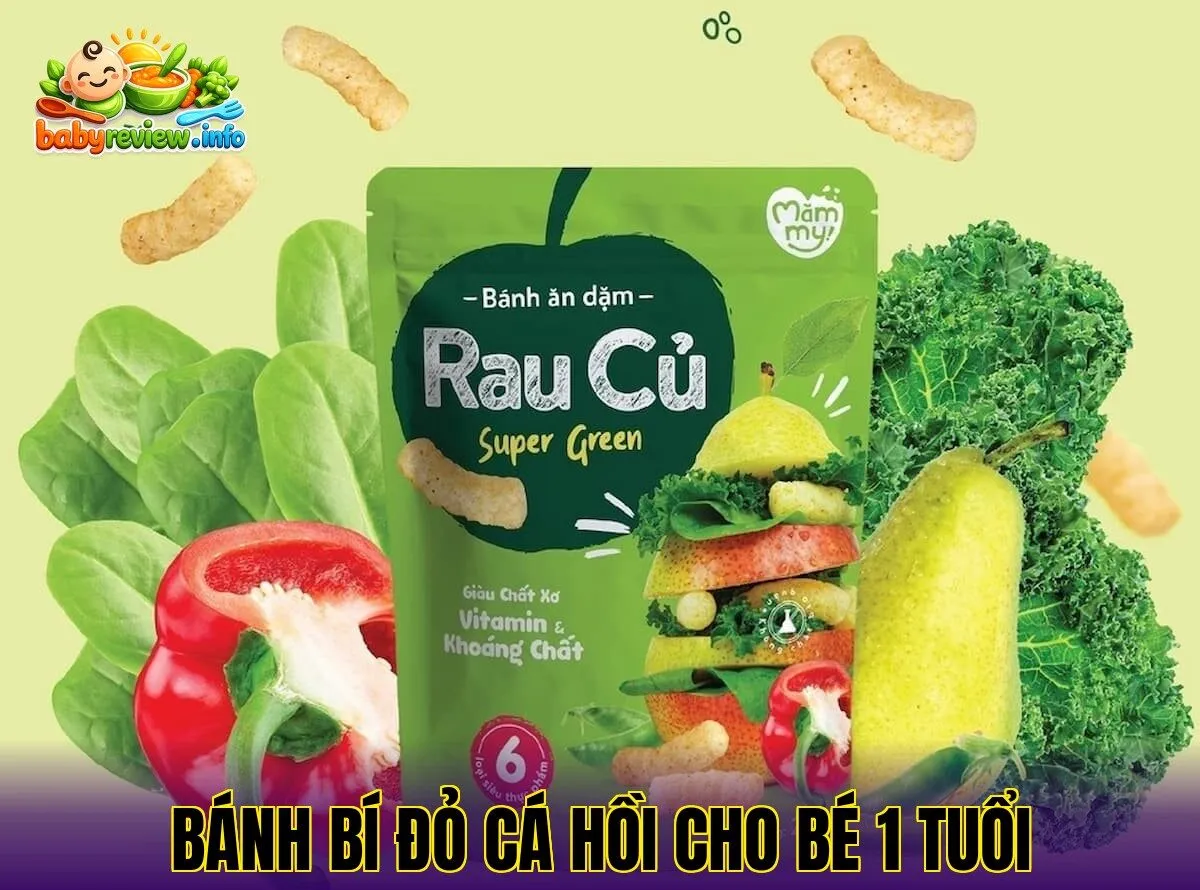 Bánh bí đỏ cá hồi cho bé 1 tuổi