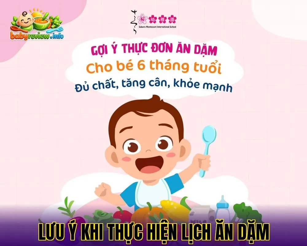 lưu ý khi thực hiện lịch ăn dặm