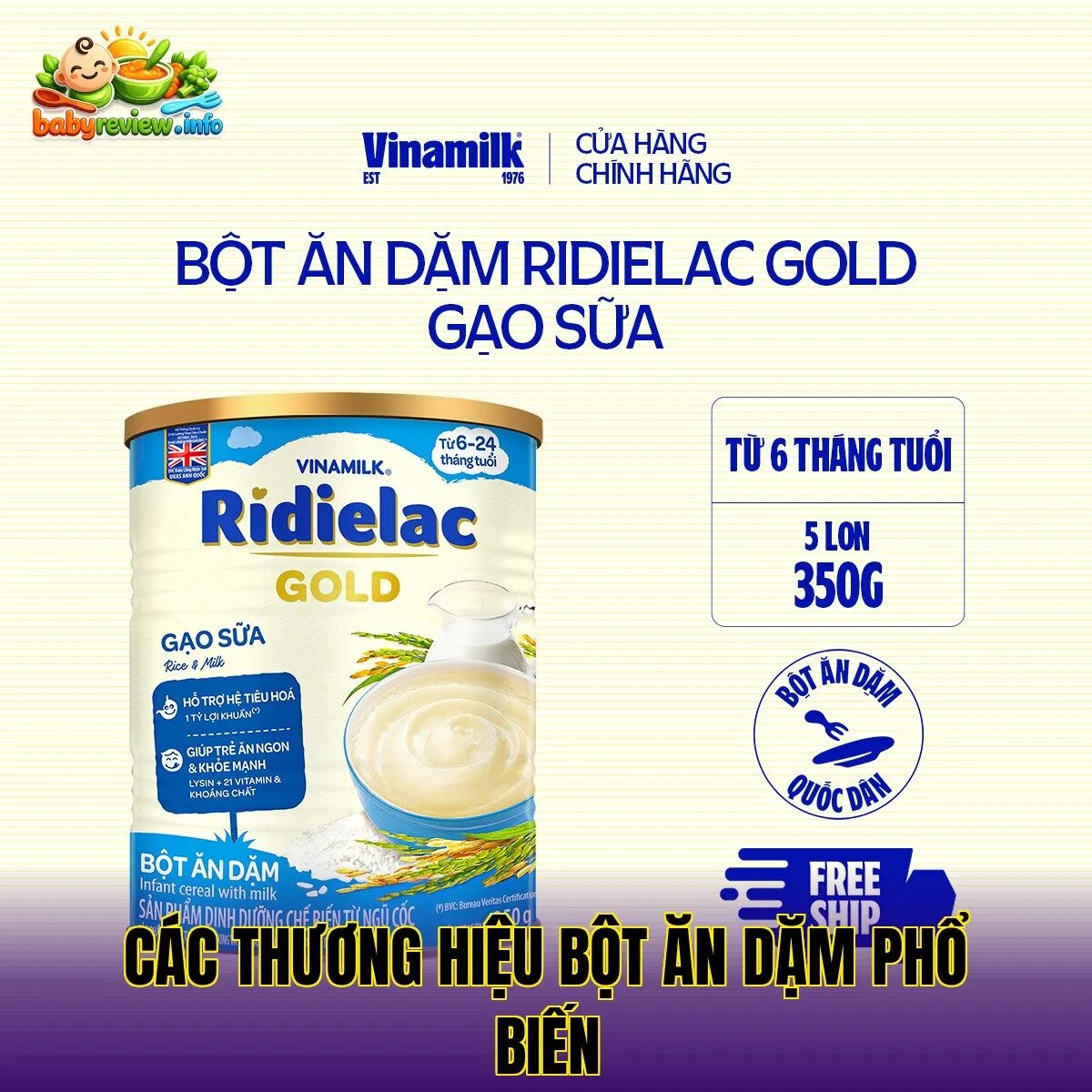các thương hiệu bột ăn dặm phổ biến