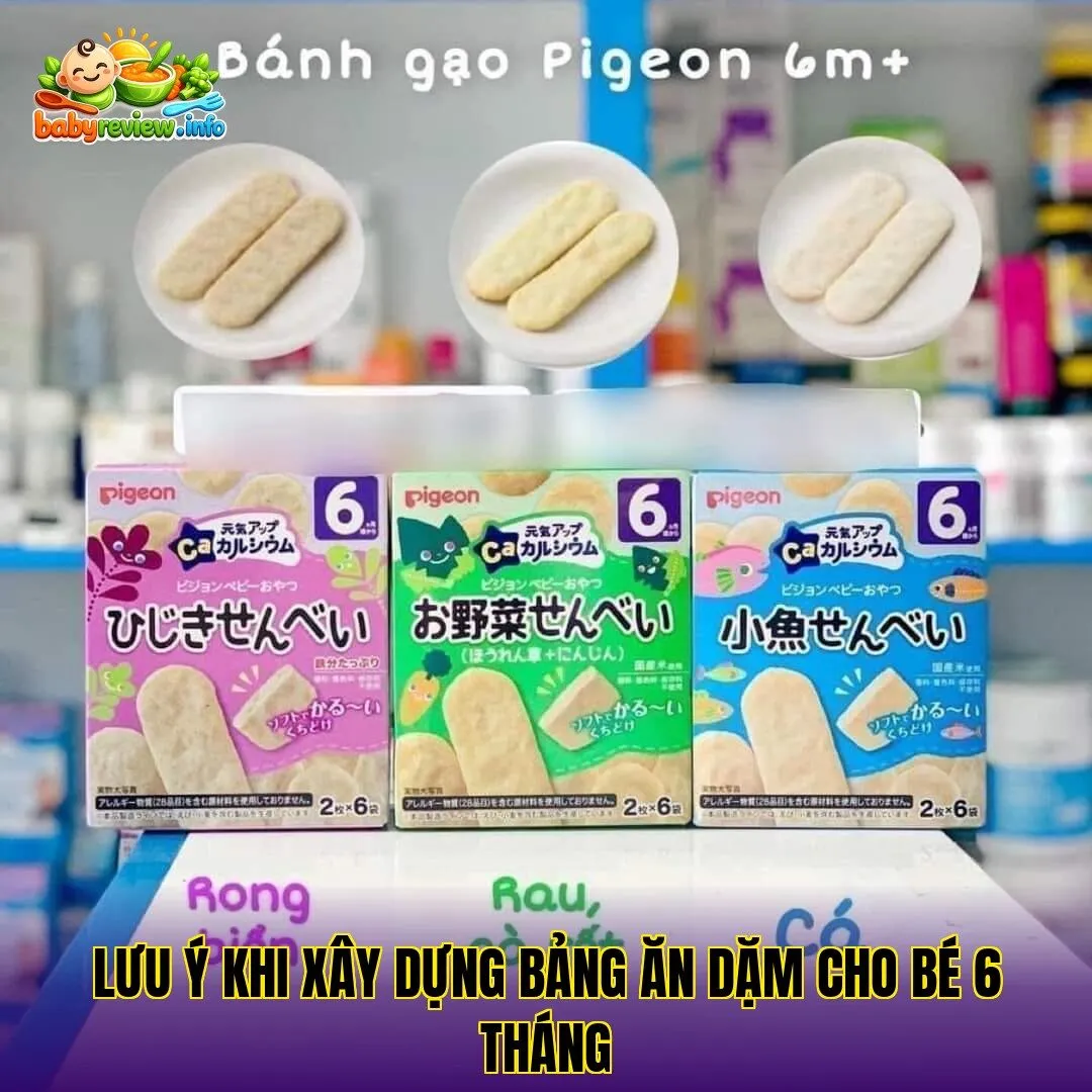 lưu ý khi xây dựng bảng ăn dặm cho bé 6 tháng