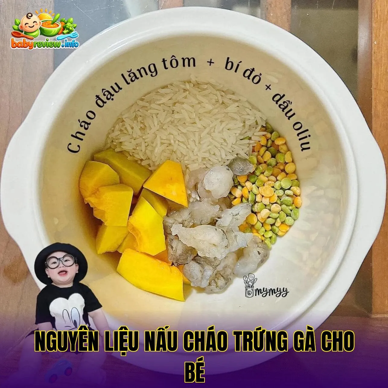 nguyên liệu nấu cháo trứng gà cho bé