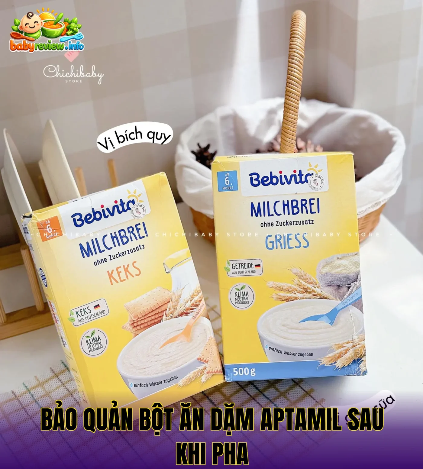 bảo quản bột ăn dặm Aptamil sau khi pha