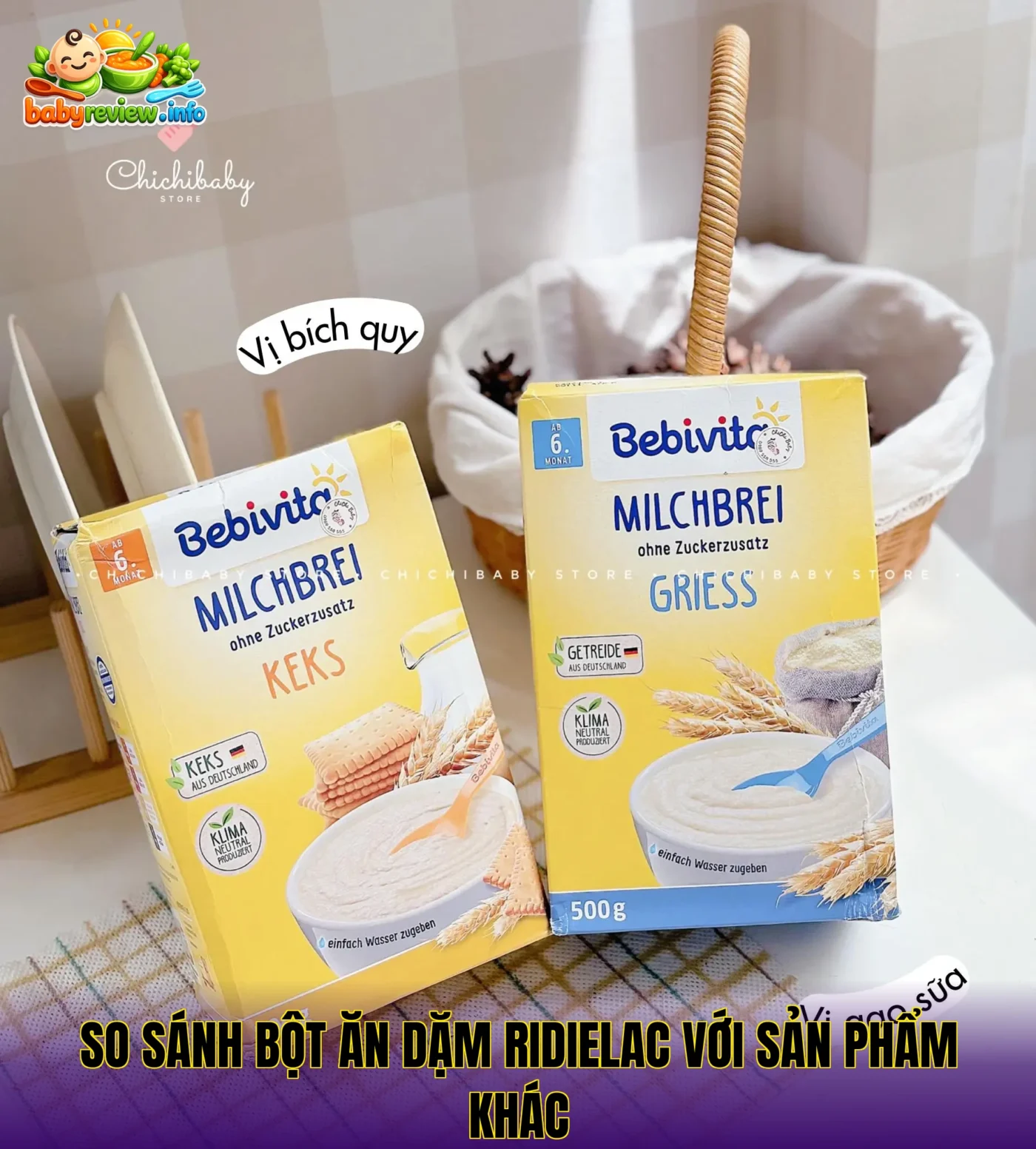 so sánh bột ăn dặm Ridielac với sản phẩm khác