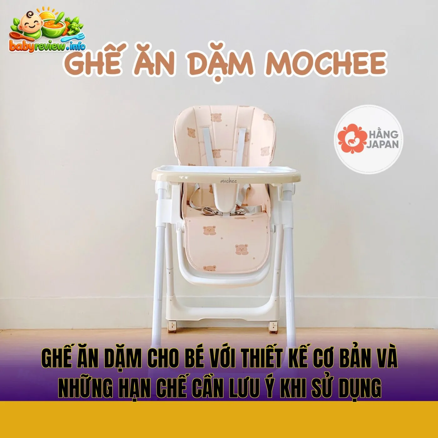 ghế ăn dặm cho bé với thiết kế cơ bản và những hạn chế cần lưu ý khi sử dụng