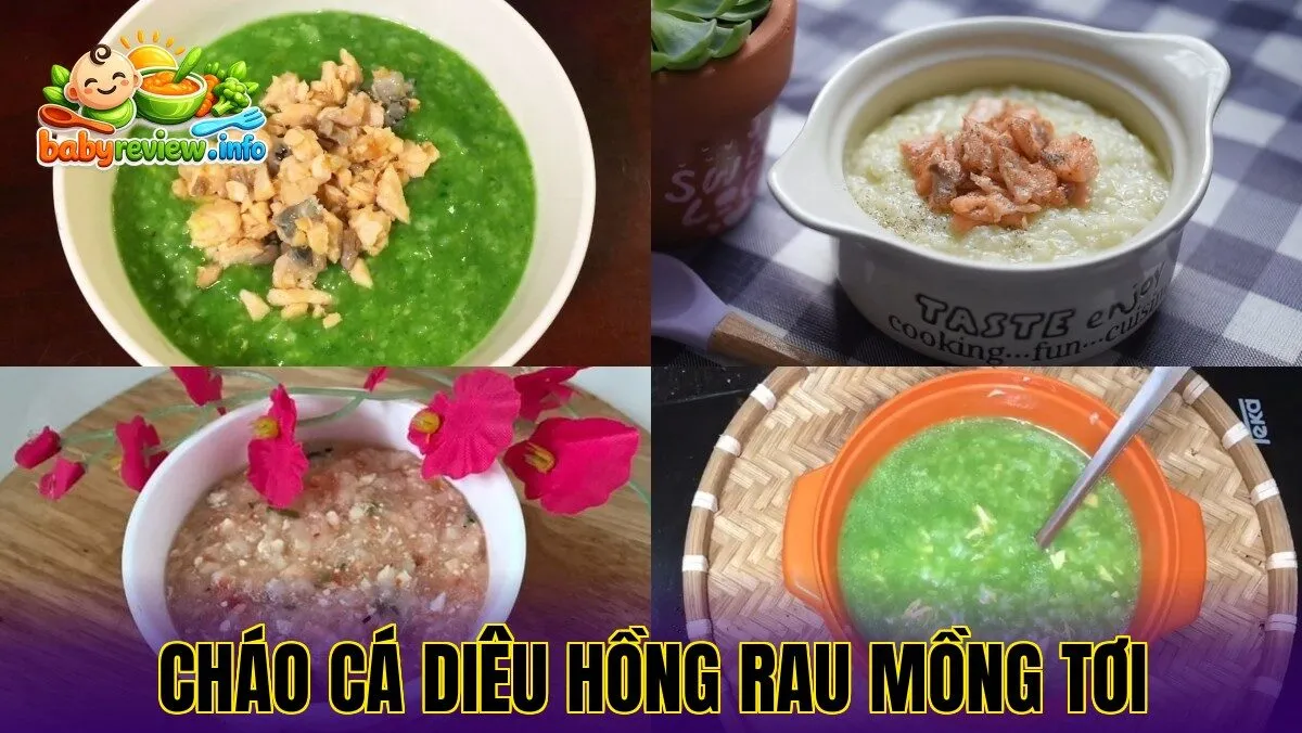 cháo cá diêu hồng rau mồng tơi