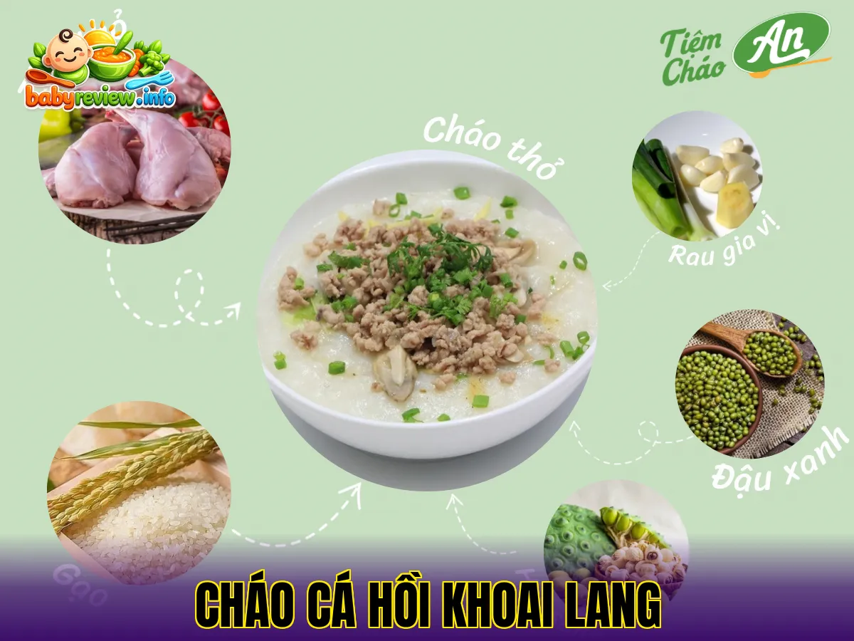 cháo cá hồi khoai lang