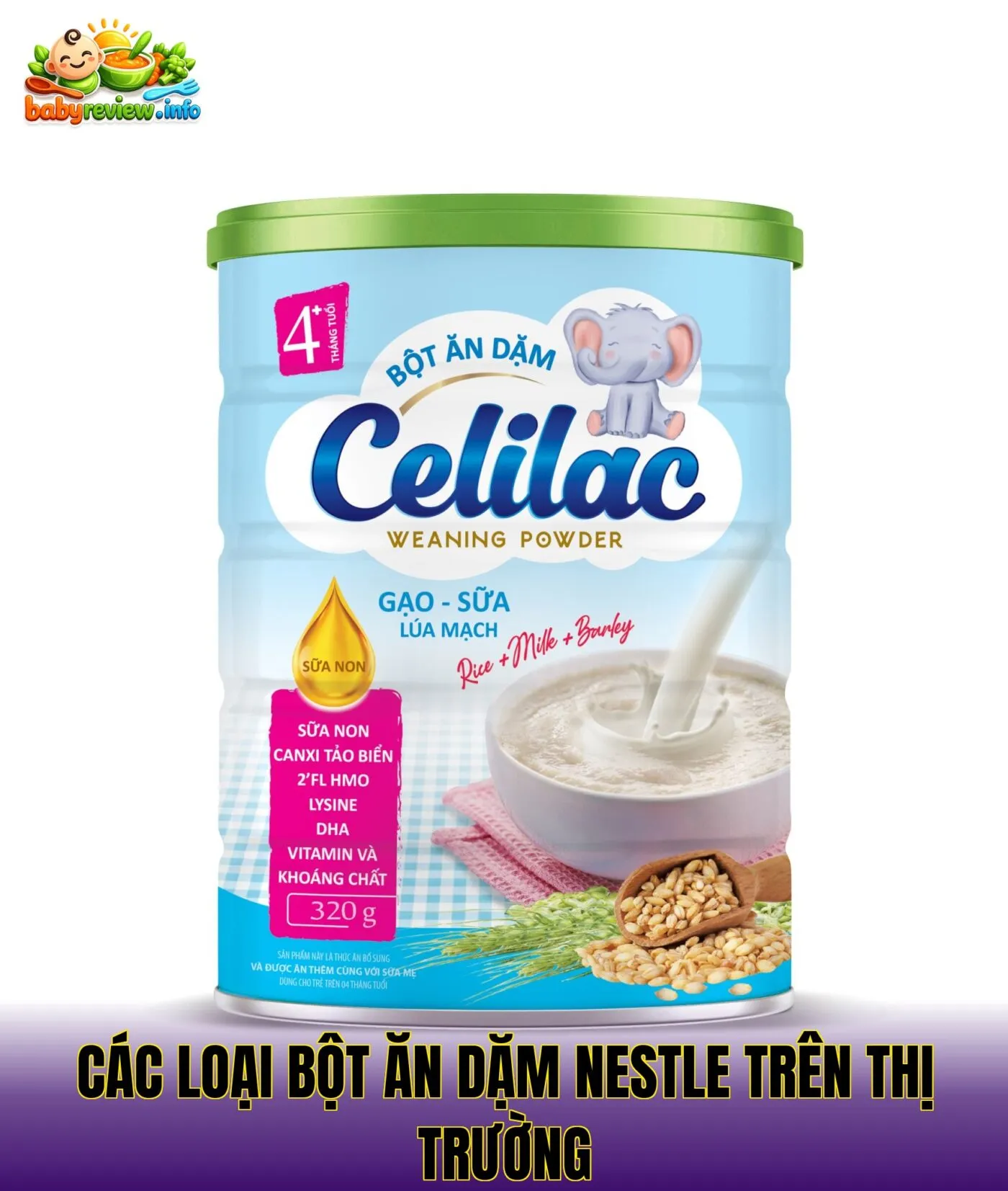các loại bột ăn dặm nestle trên thị trường