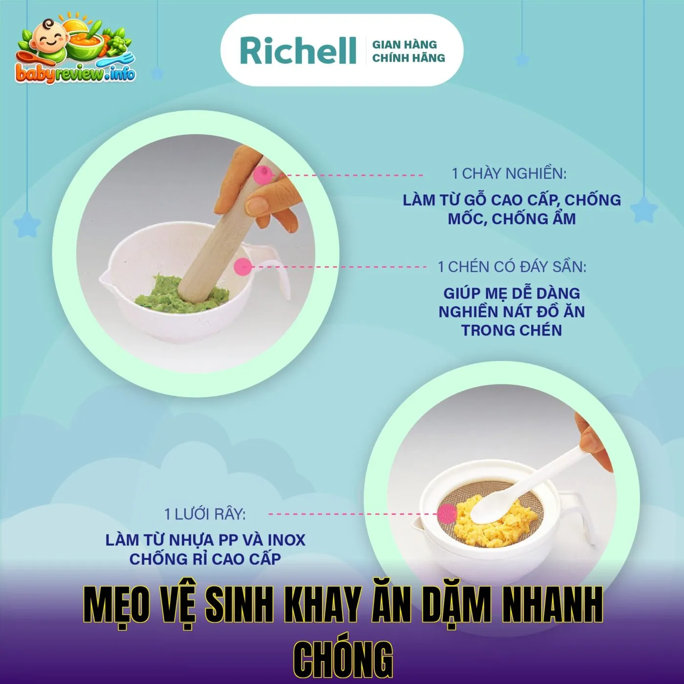 Mẹo vệ sinh khay ăn dặm nhanh chóng