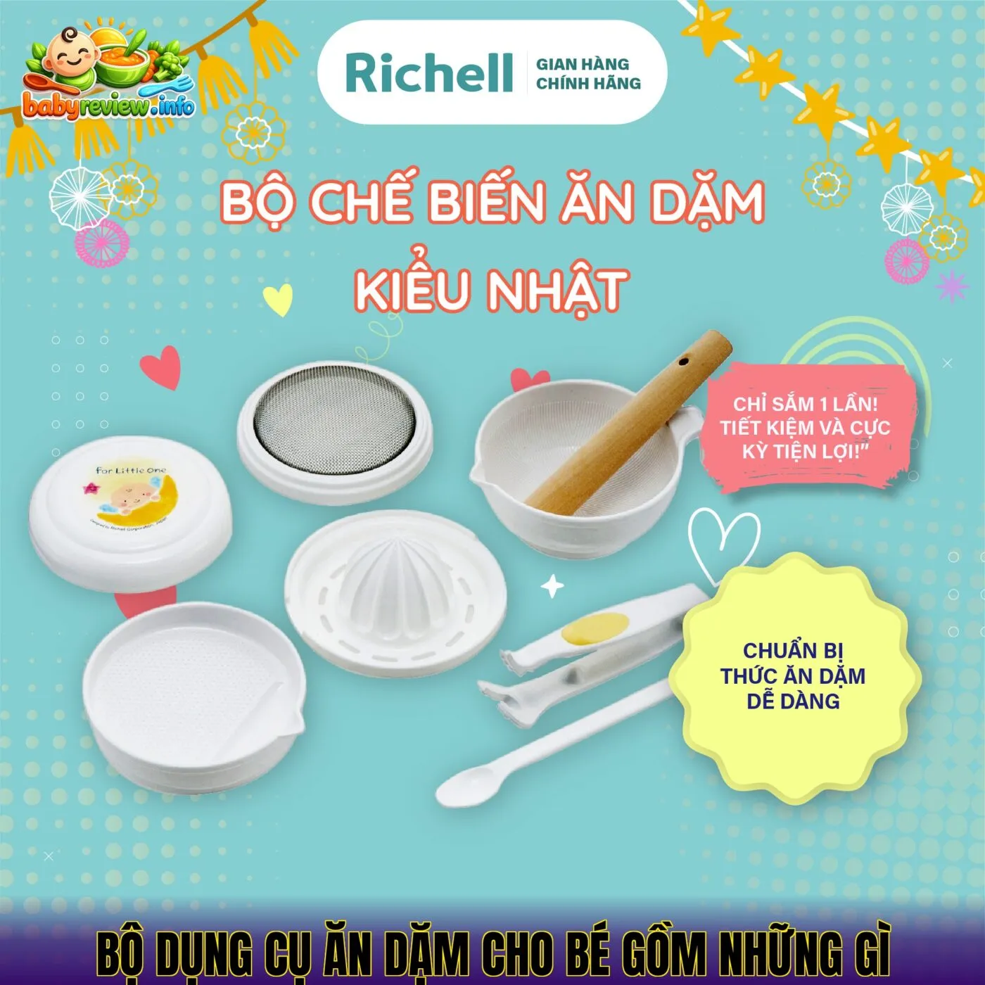 Bộ dụng cụ ăn dặm cho bé gồm những gì