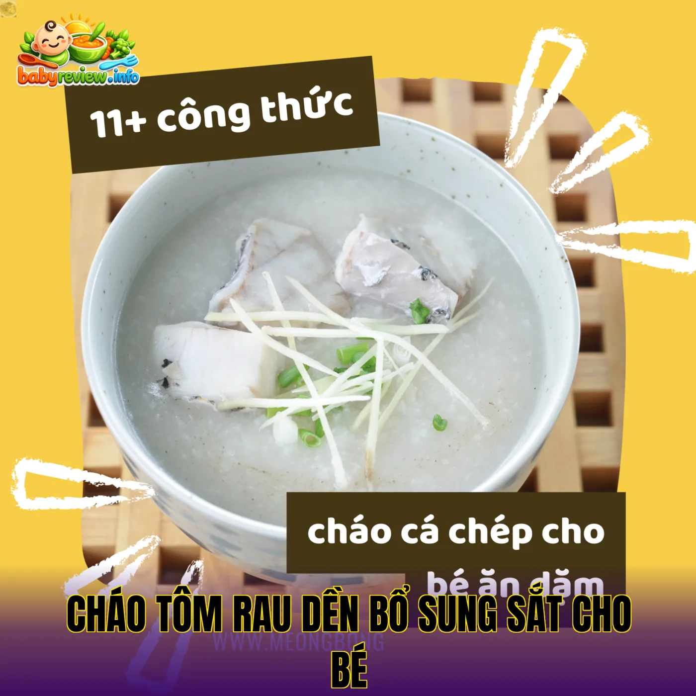 cháo tôm rau dền bổ sung sắt cho bé