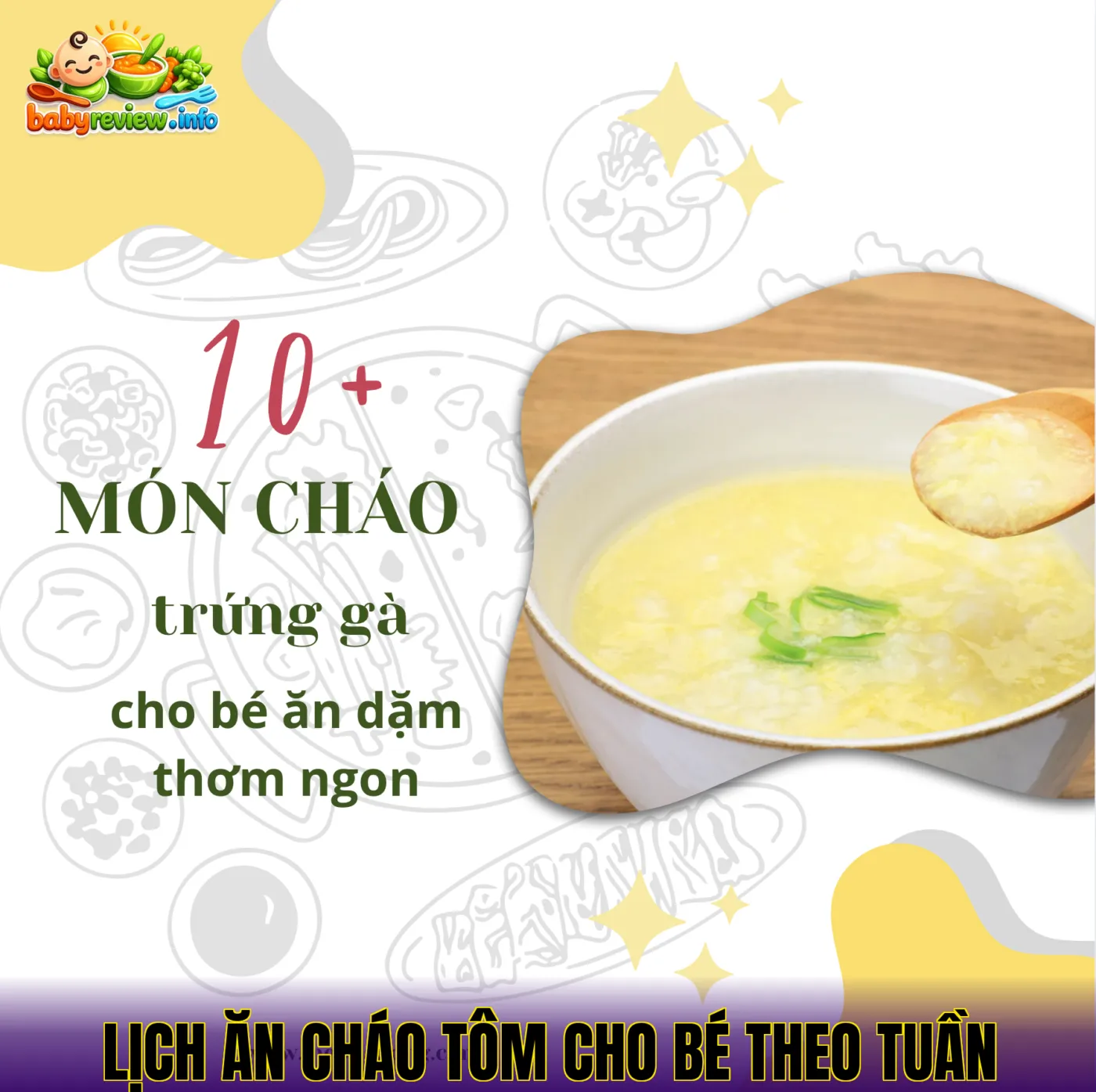 lịch ăn cháo tôm cho bé theo tuần