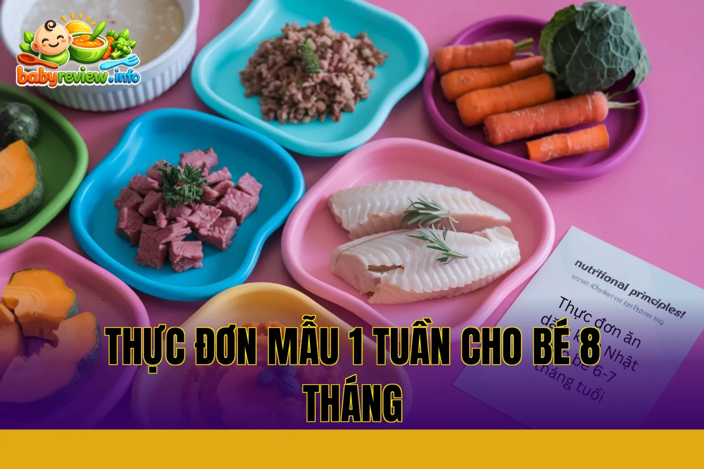 thực đơn mẫu 1 tuần cho bé 8 tháng