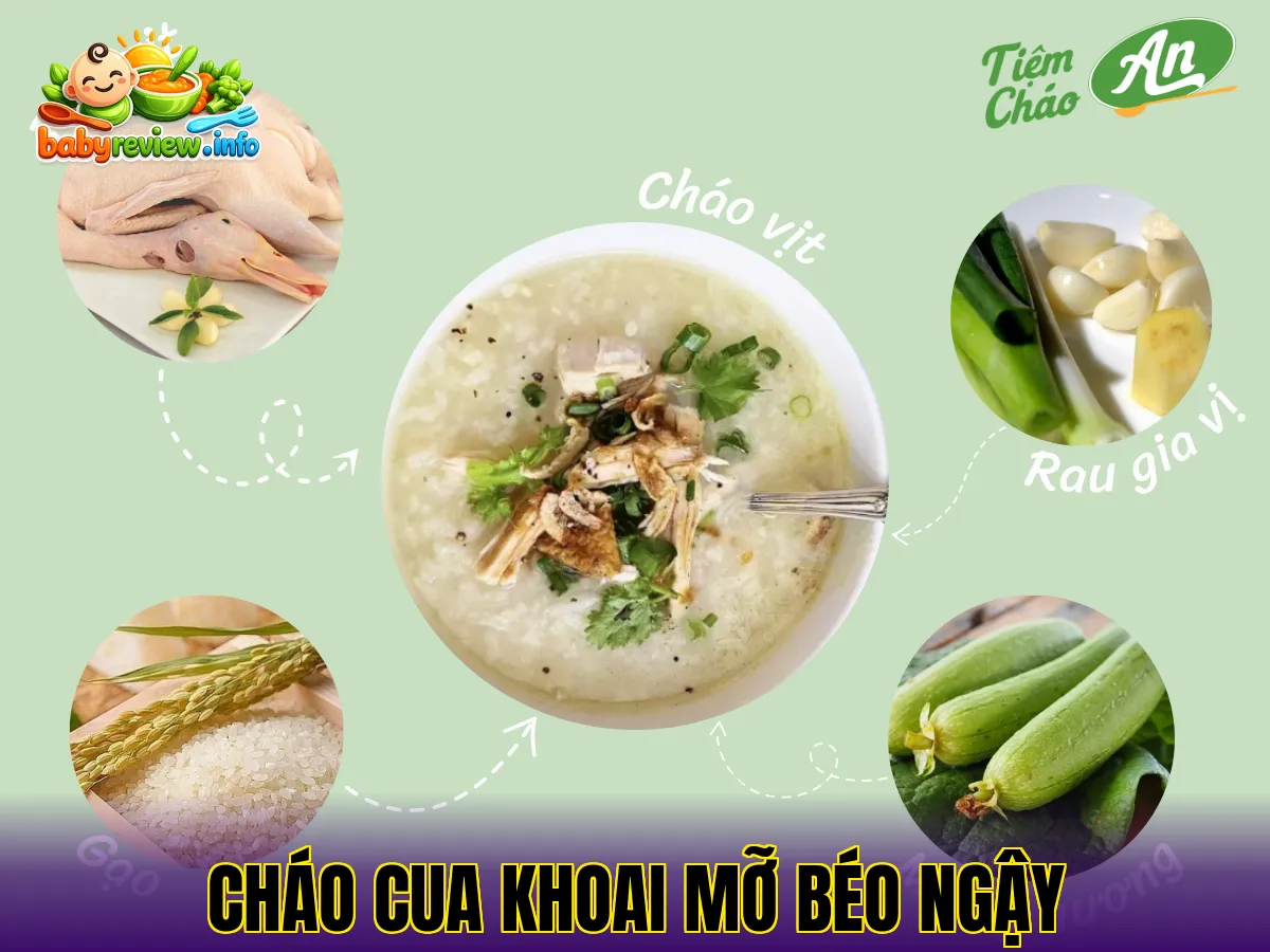 cháo cua khoai mỡ béo ngậy