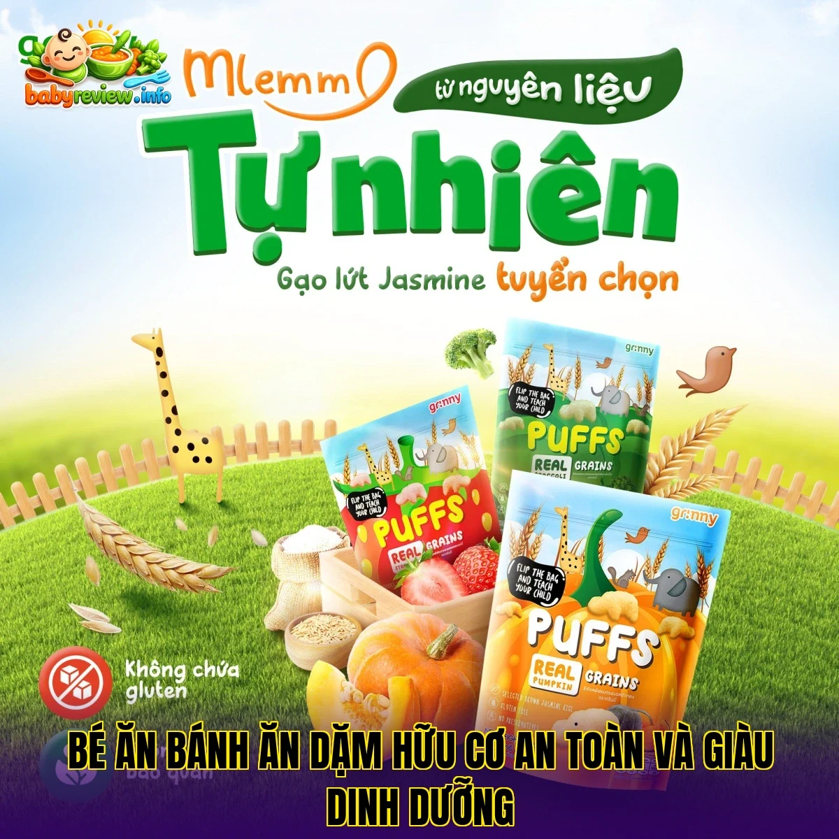 Bé ăn bánh ăn dặm hữu cơ an toàn và giàu dinh dưỡng