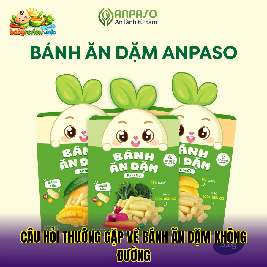 Câu hỏi thường gặp về bánh ăn dặm không đường
