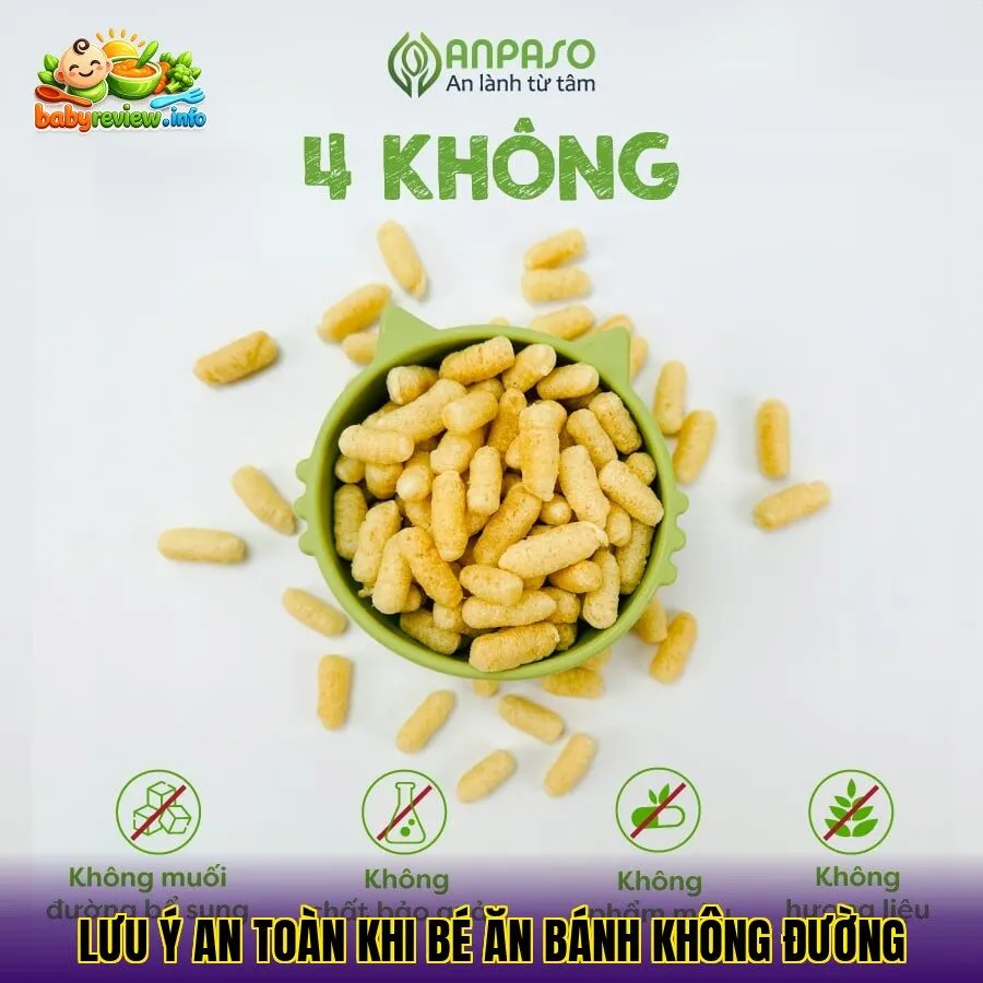 Lưu ý an toàn khi bé ăn bánh không đường