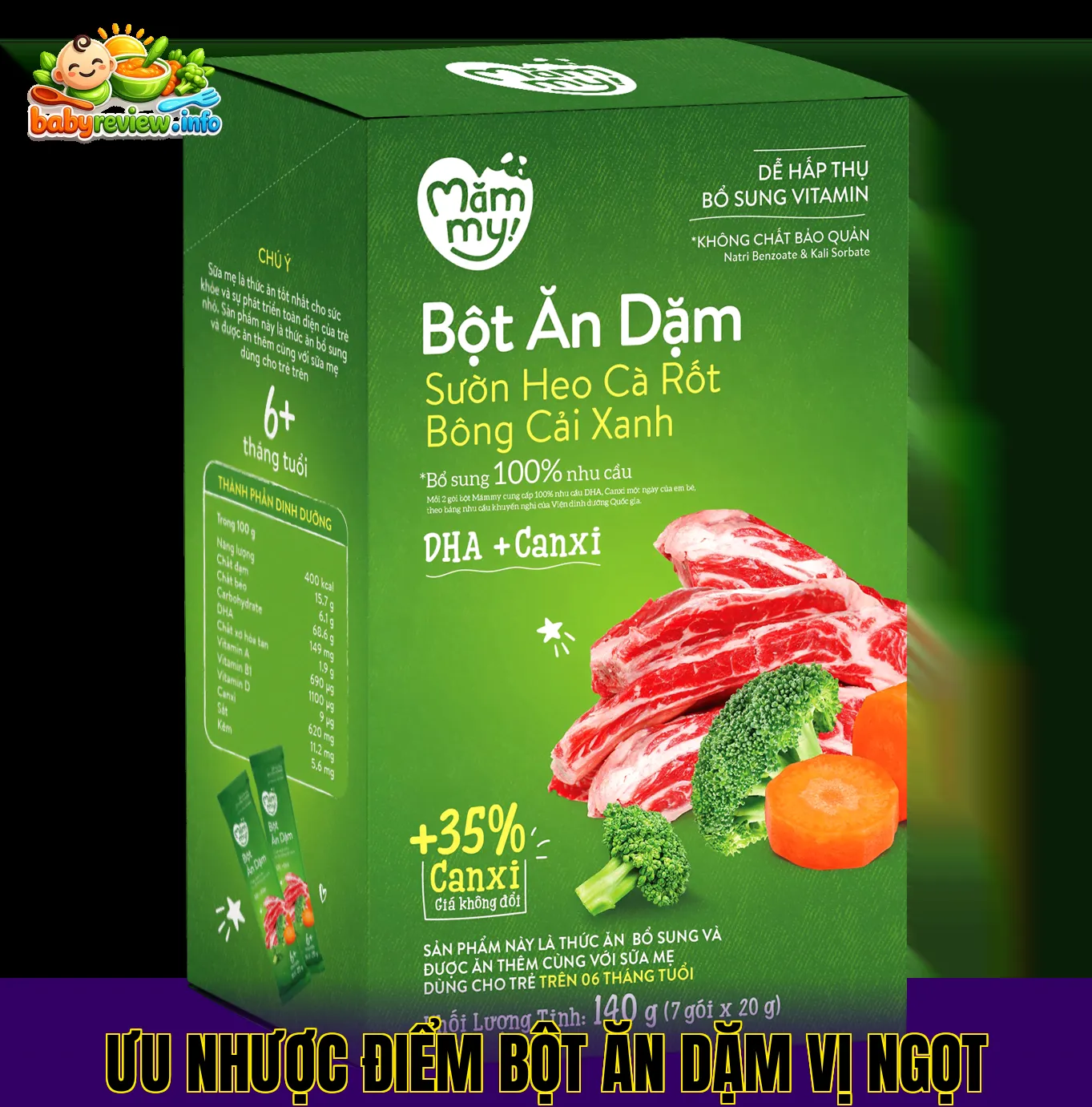 ưu nhược điểm bột ăn dặm vị ngọt