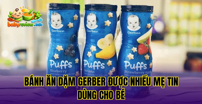 Bánh ăn dặm Gerber được nhiều mẹ tin dùng cho bé