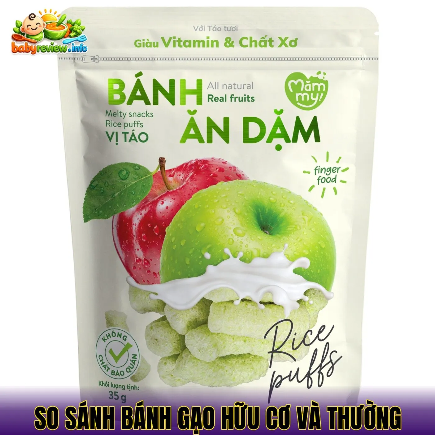 so sánh bánh gạo hữu cơ và thường