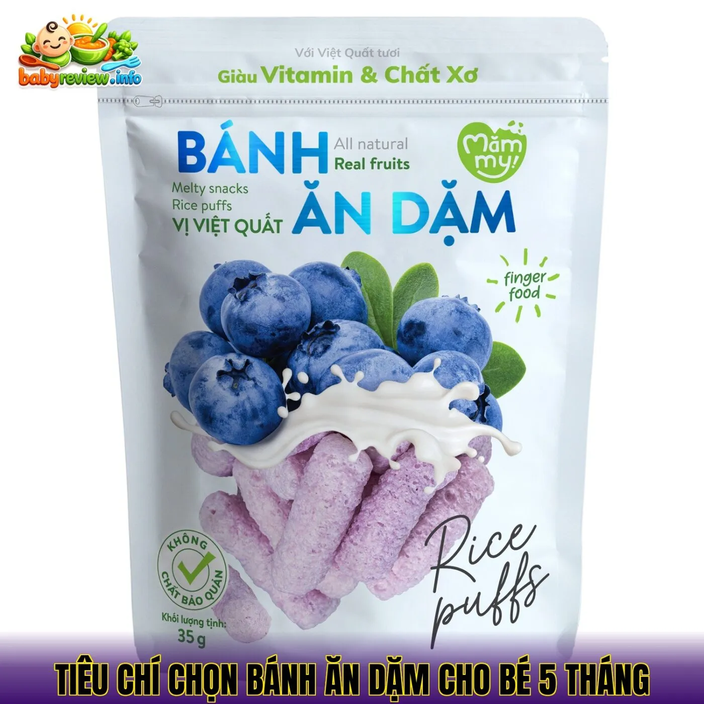 tiêu chí chọn bánh ăn dặm cho bé 5 tháng