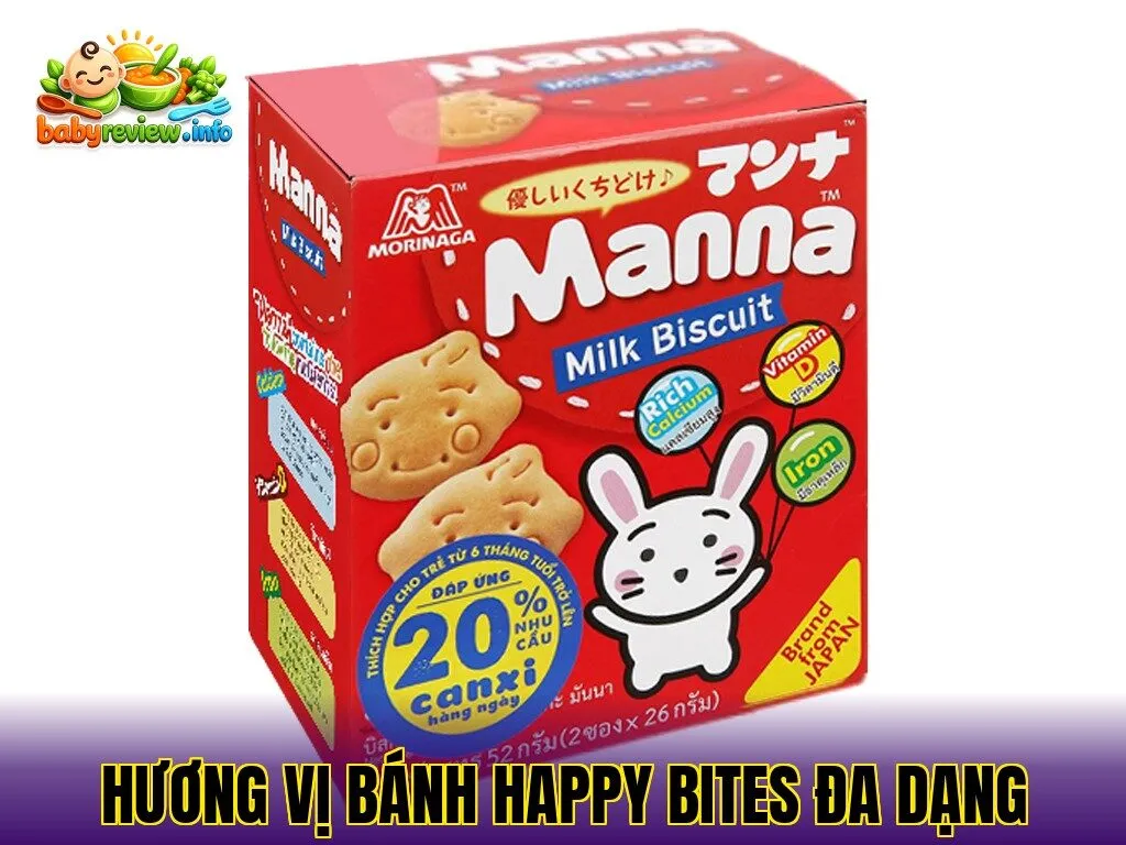 Hương vị bánh Happy Bites đa dạng