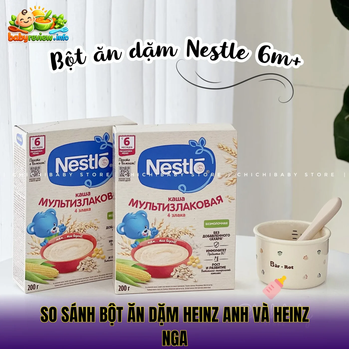 so sánh bột ăn dặm heinz anh và heinz nga