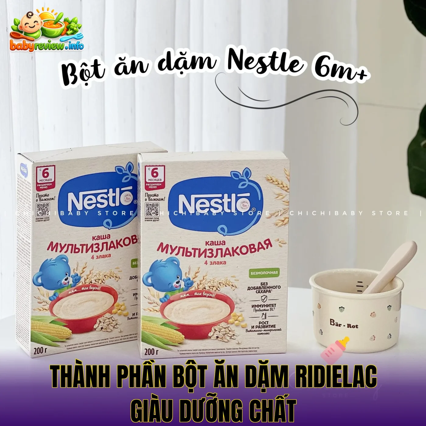 thành phần bột ăn dặm Ridielac giàu dưỡng chất