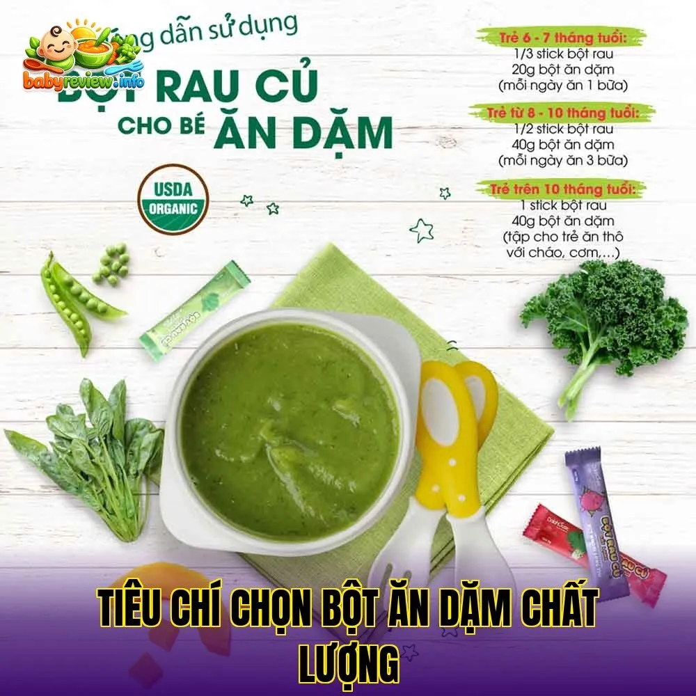 tiêu chí chọn bột ăn dặm chất lượng