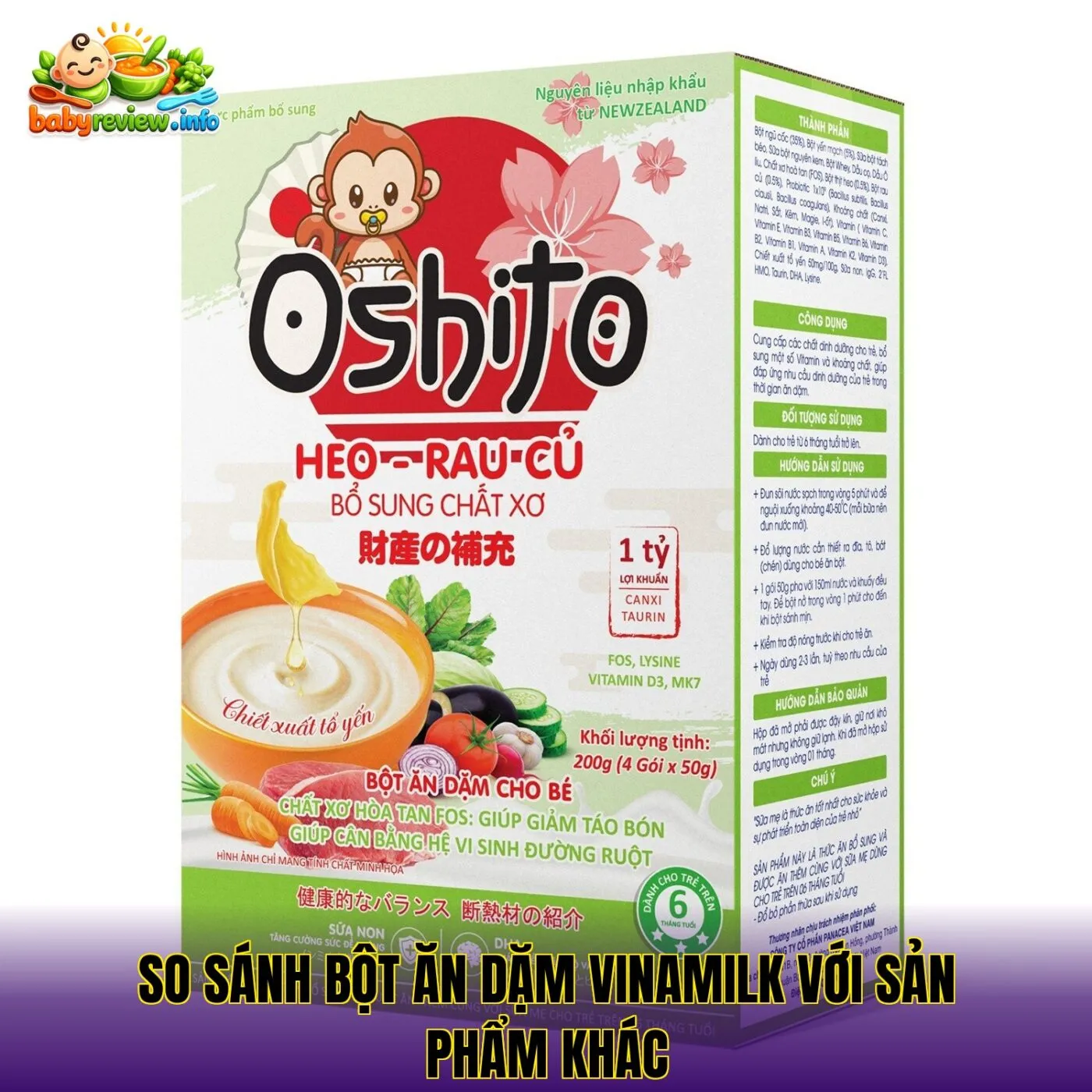 so sánh bột ăn dặm Vinamilk với sản phẩm khác