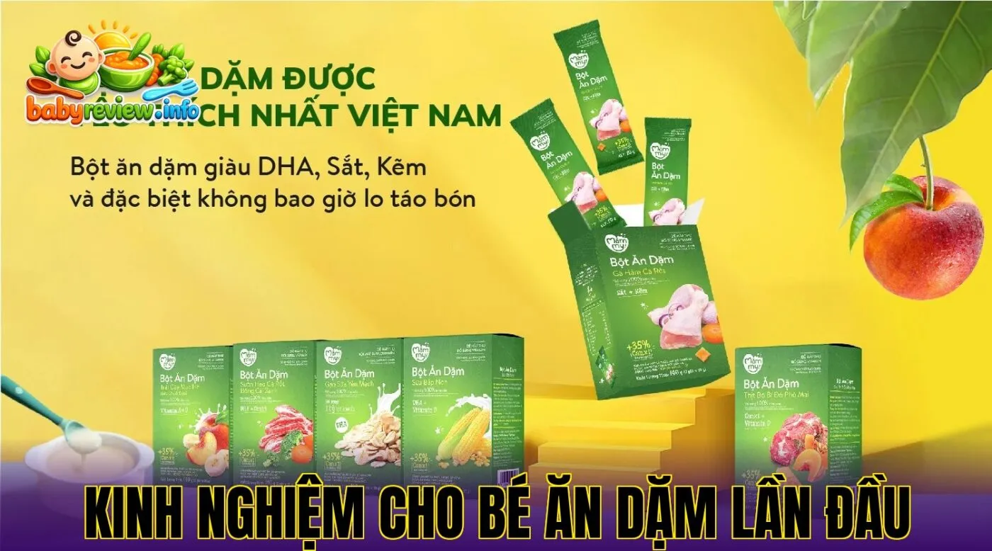 kinh nghiệm cho bé ăn dặm lần đầu
