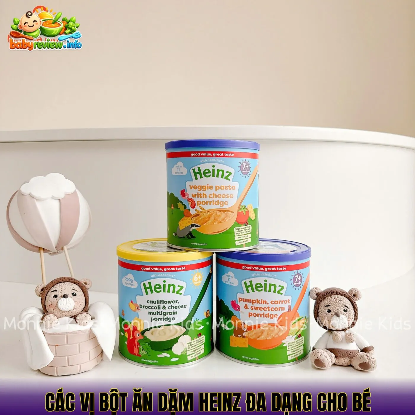 các vị bột ăn dặm heinz đa dạng cho bé