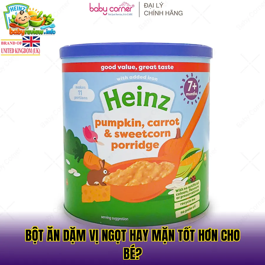 Bột ăn dặm vị ngọt hay mặn tốt hơn cho bé?