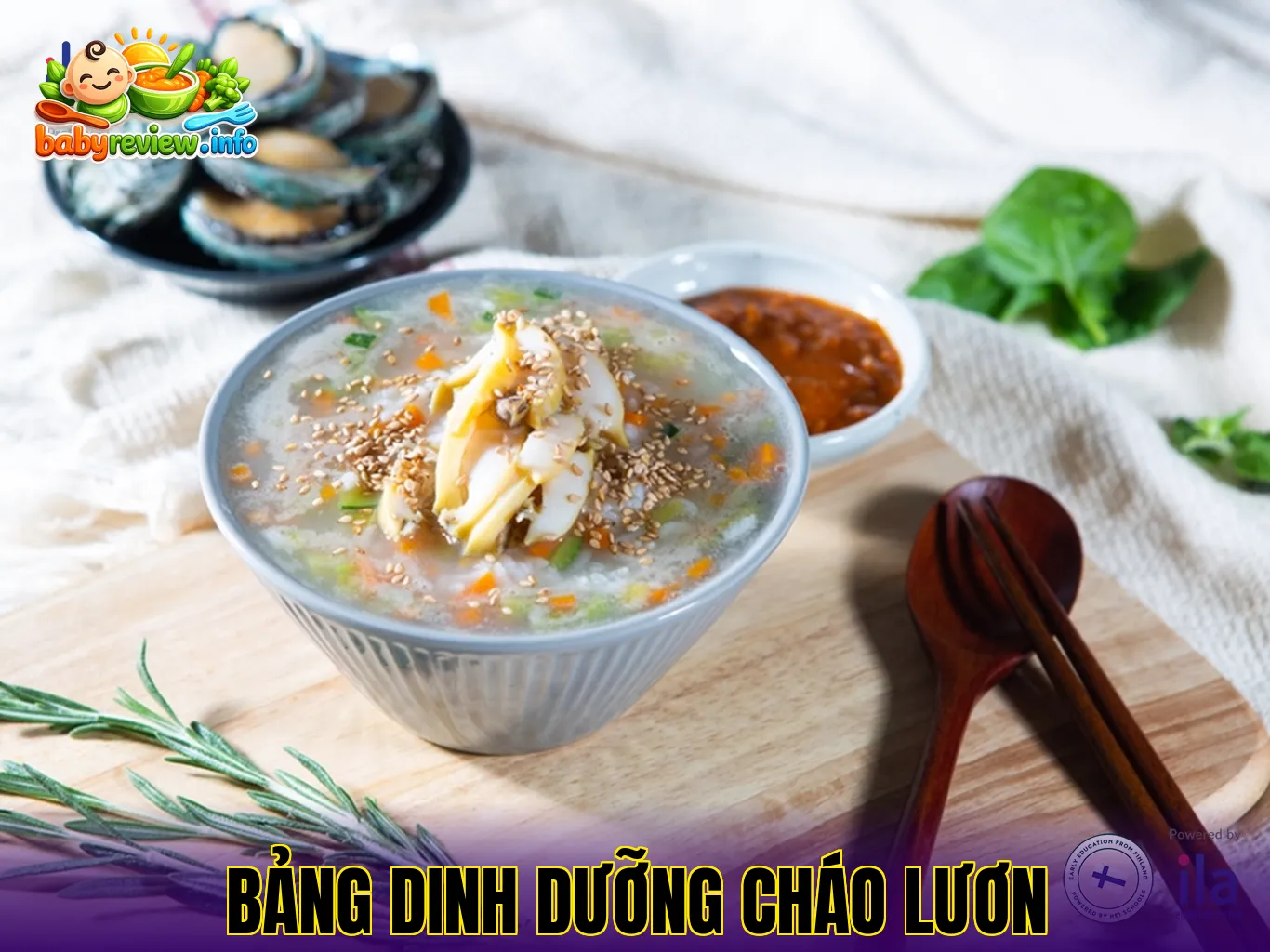 bảng dinh dưỡng cháo lươn