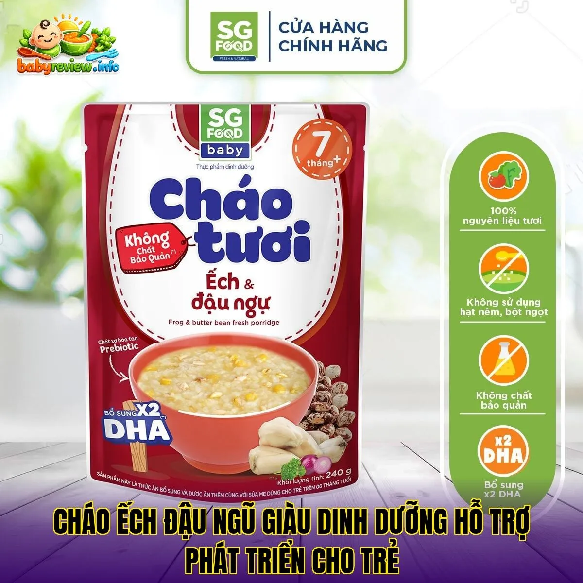 Cháo ếch đậu ngũ giàu dinh dưỡng hỗ trợ phát triển cho trẻ