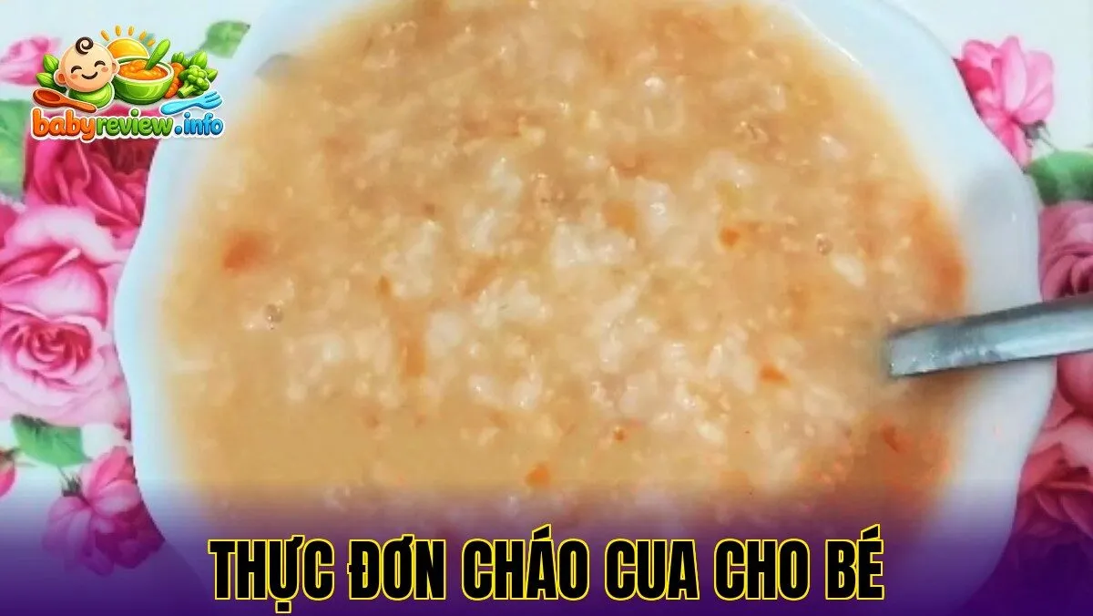 thực đơn cháo cua cho bé