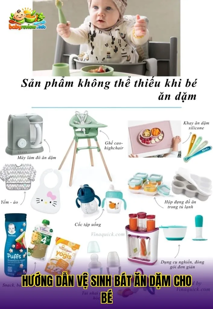 Hướng dẫn vệ sinh bát ăn dặm cho bé
