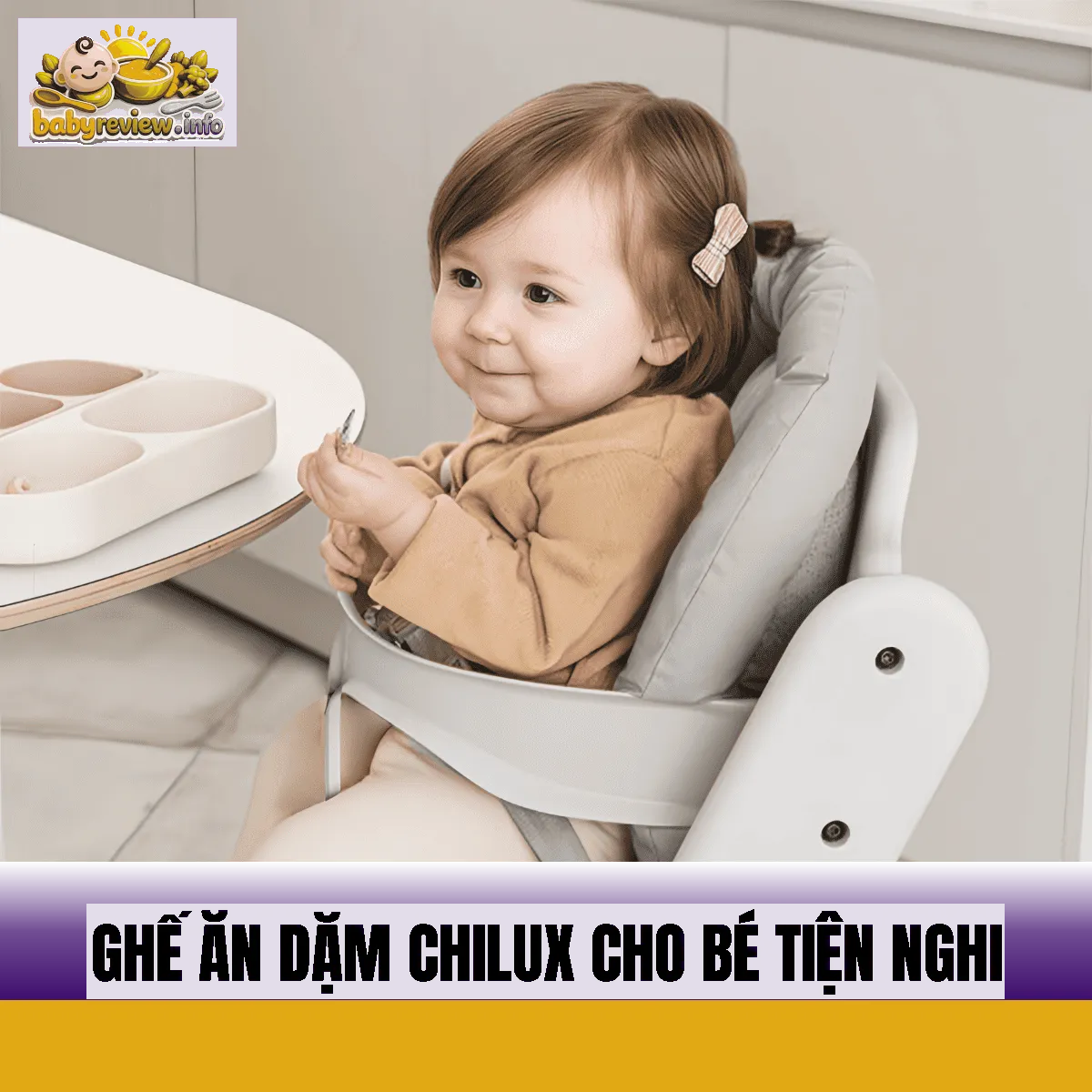 ghế ăn dặm chilux cho bé tiện nghi