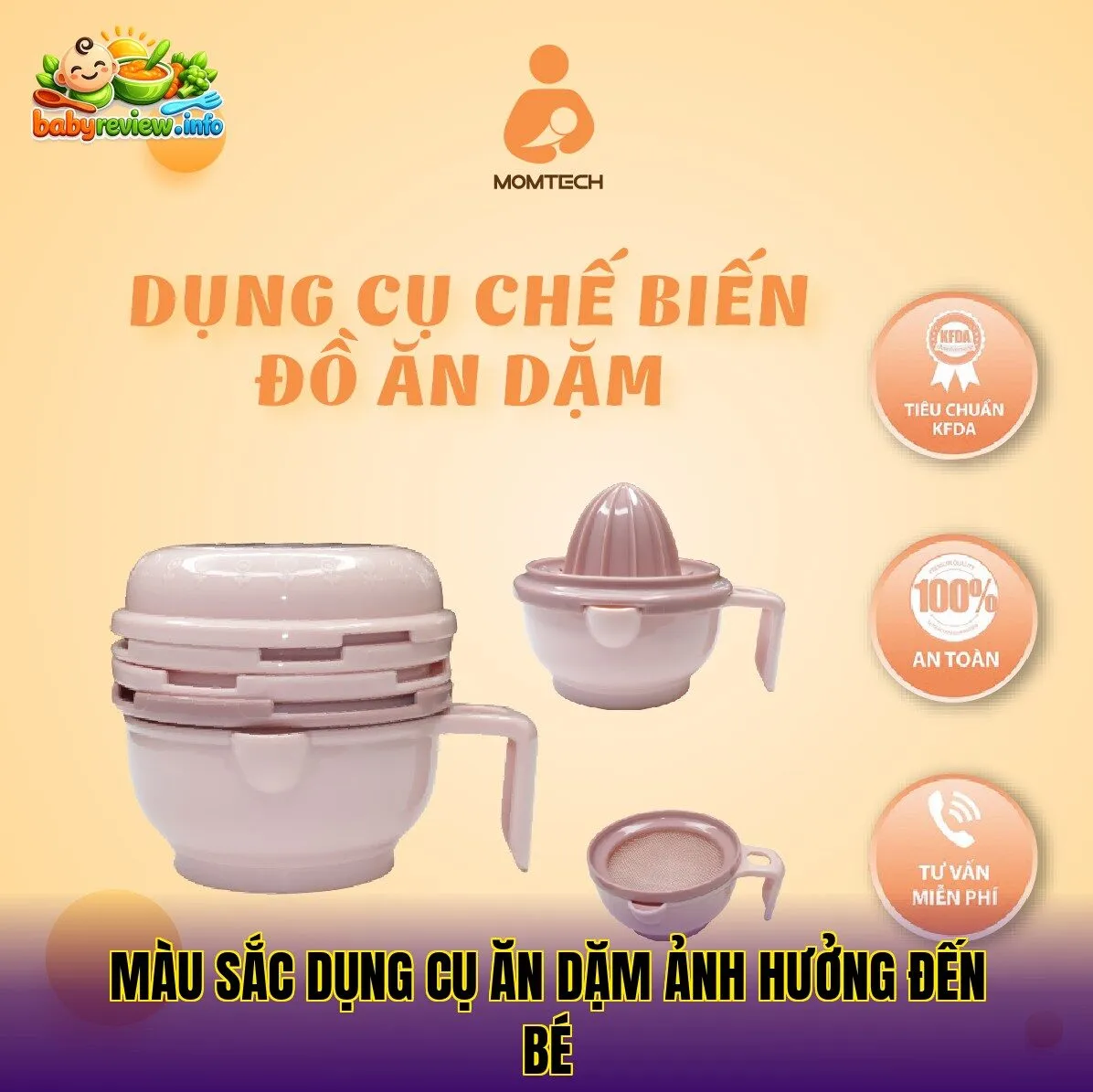 Màu sắc dụng cụ ăn dặm ảnh hưởng đến bé