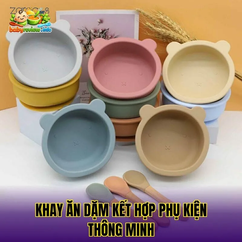 Khay ăn dặm kết hợp phụ kiện thông minh