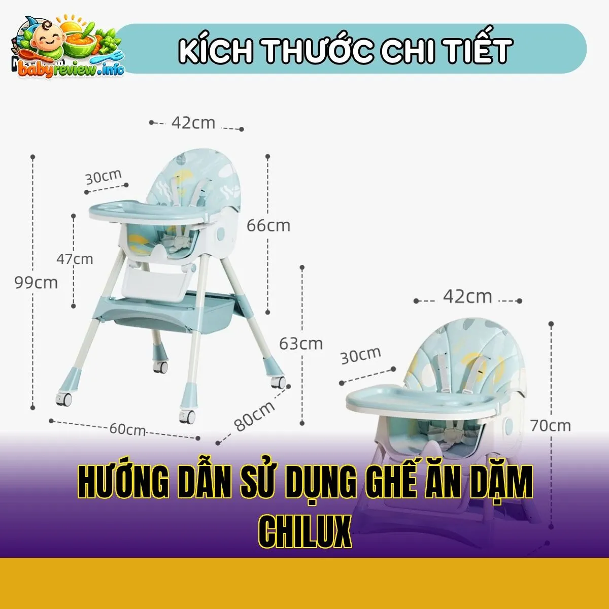 hướng dẫn sử dụng ghế ăn dặm chilux