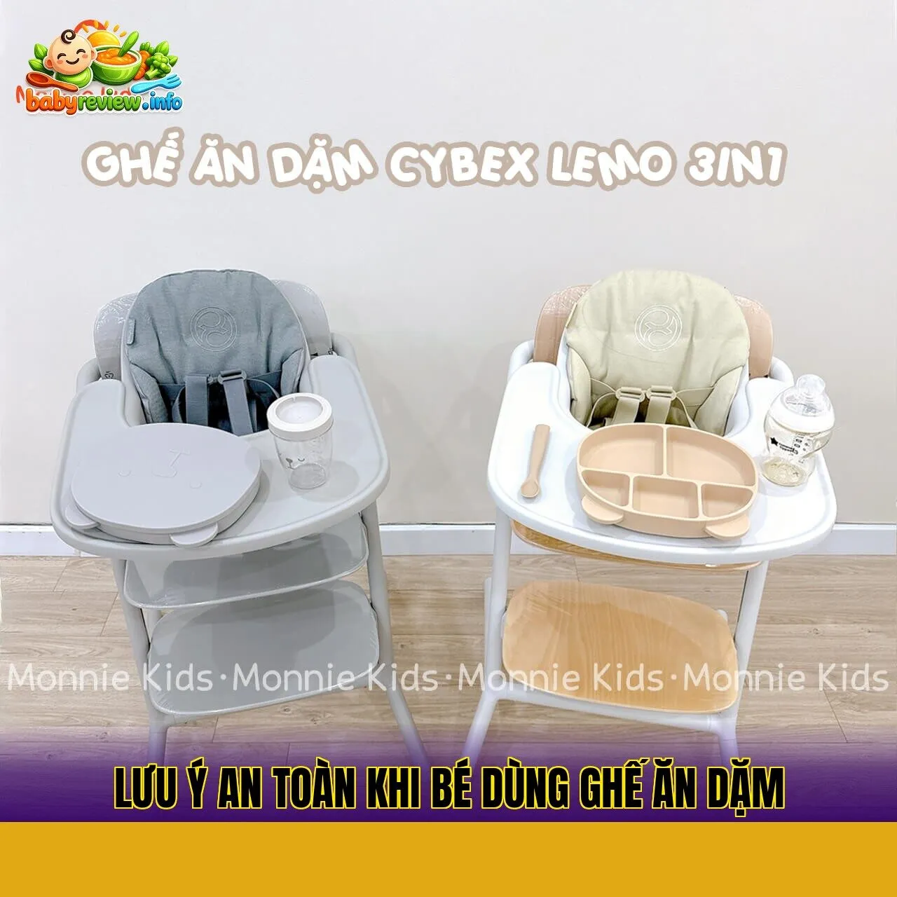 lưu ý an toàn khi bé dùng ghế ăn dặm