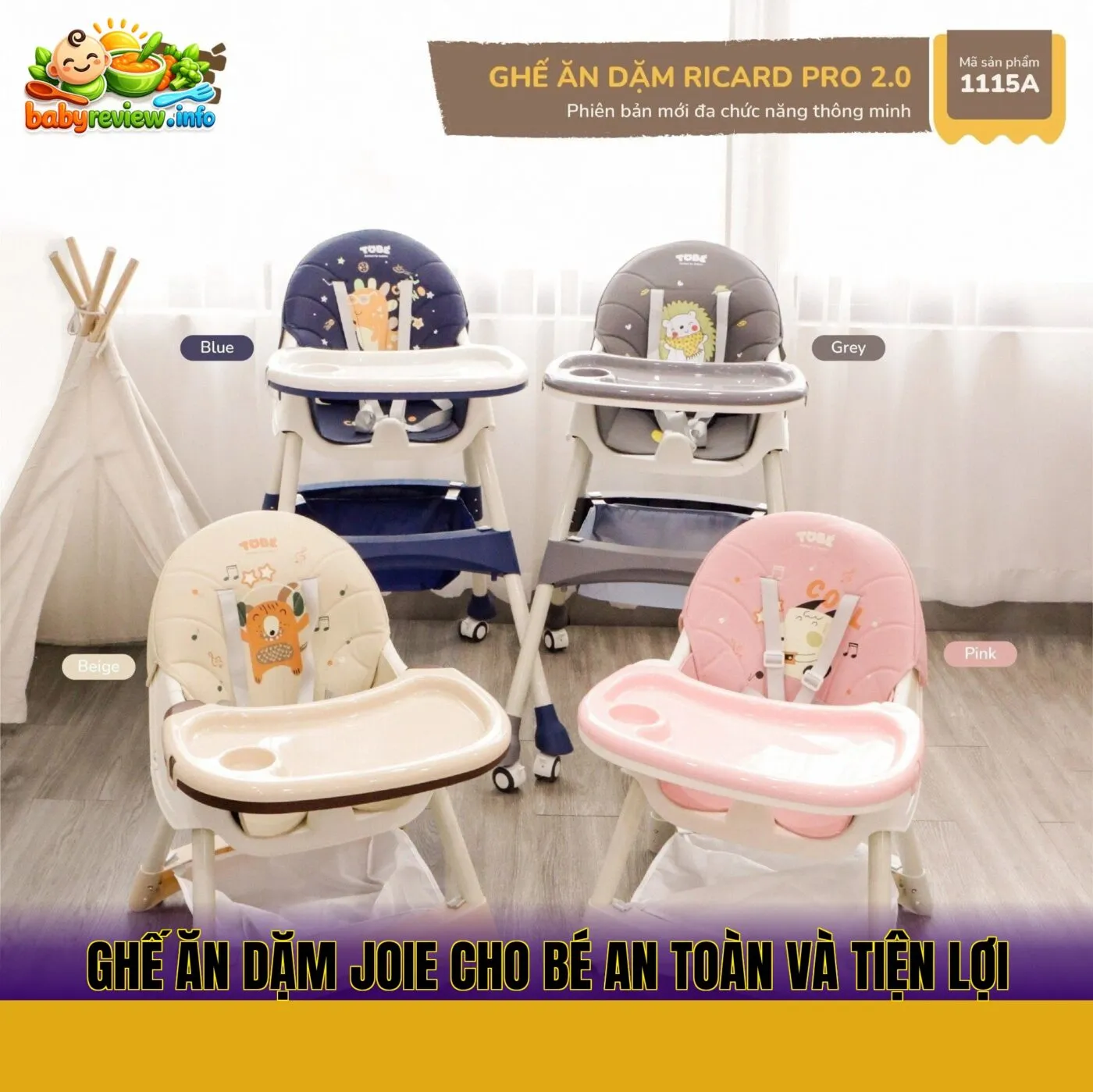 ghế ăn dặm joie cho bé an toàn và tiện lợi