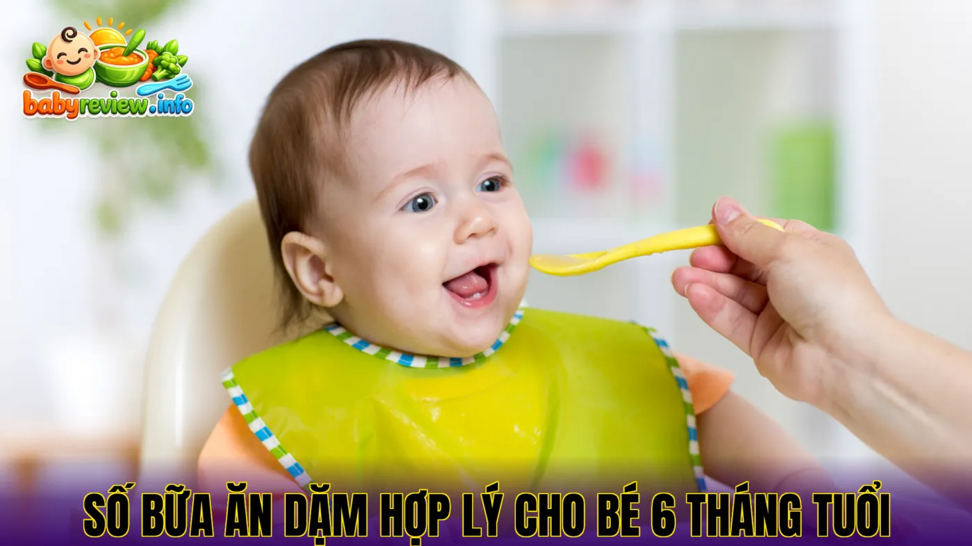 số bữa ăn dặm hợp lý cho bé 6 tháng tuổi