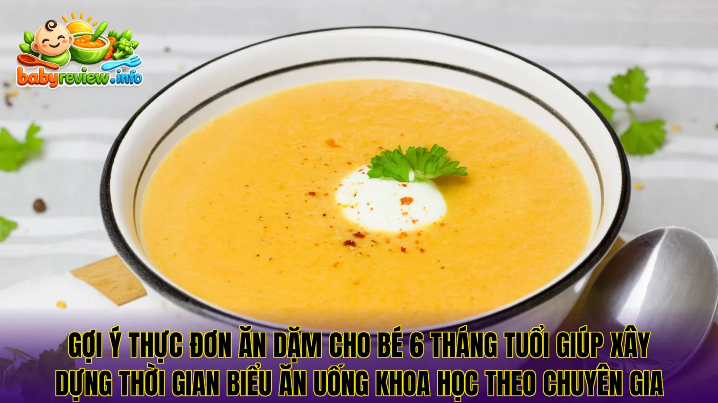Gợi ý thực đơn ăn dặm cho bé 6 tháng tuổi giúp xây dựng thời gian biểu ăn uống khoa học theo chuyên gia
