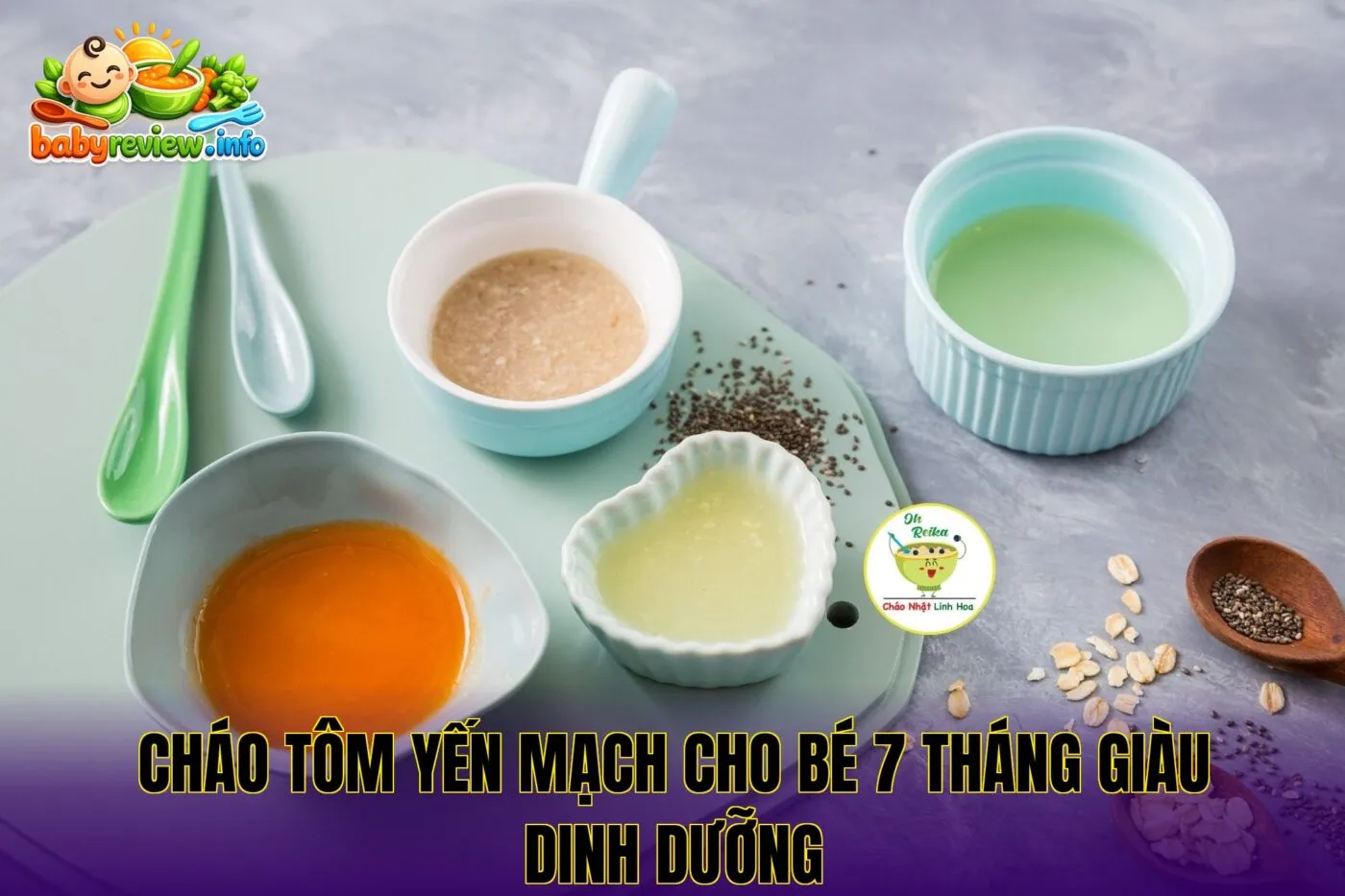 Cháo tôm yến mạch cho bé 7 tháng giàu dinh dưỡng
