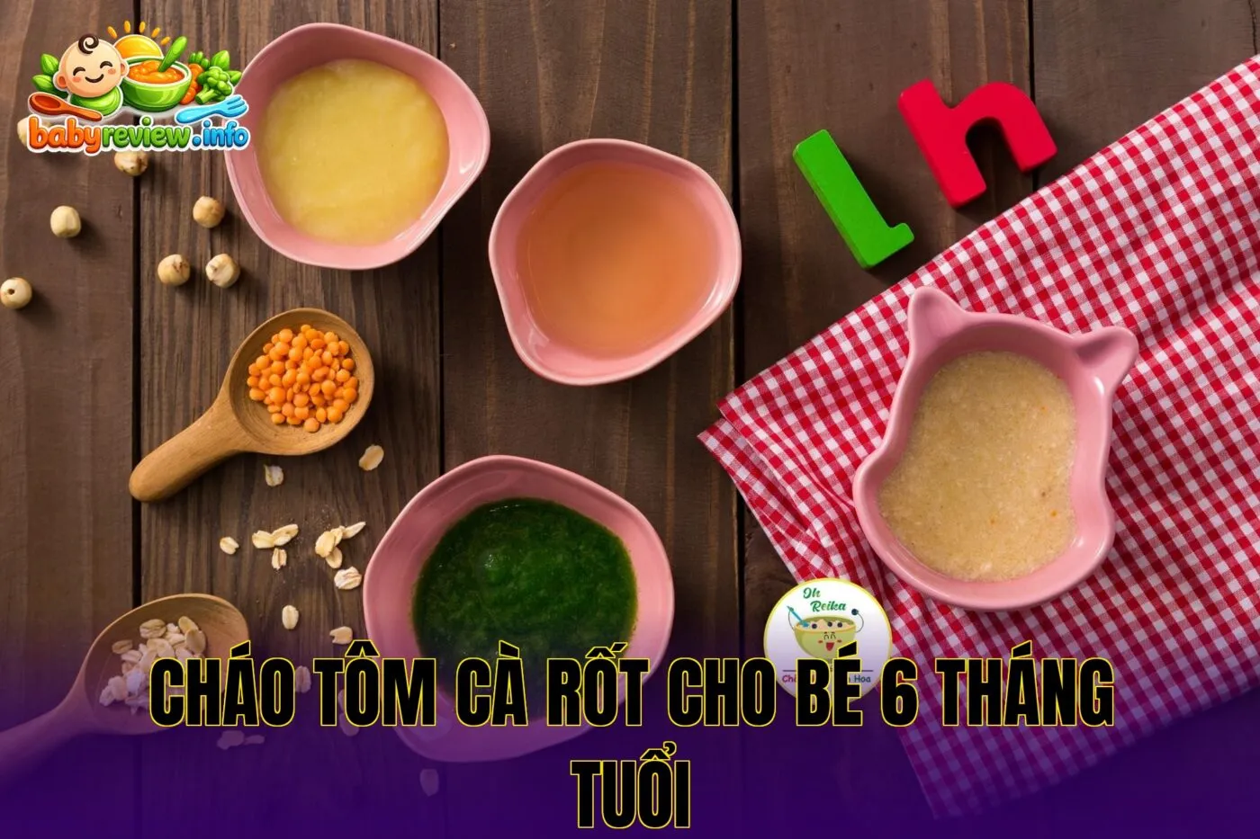 cháo tôm cà rốt cho bé 6 tháng tuổi