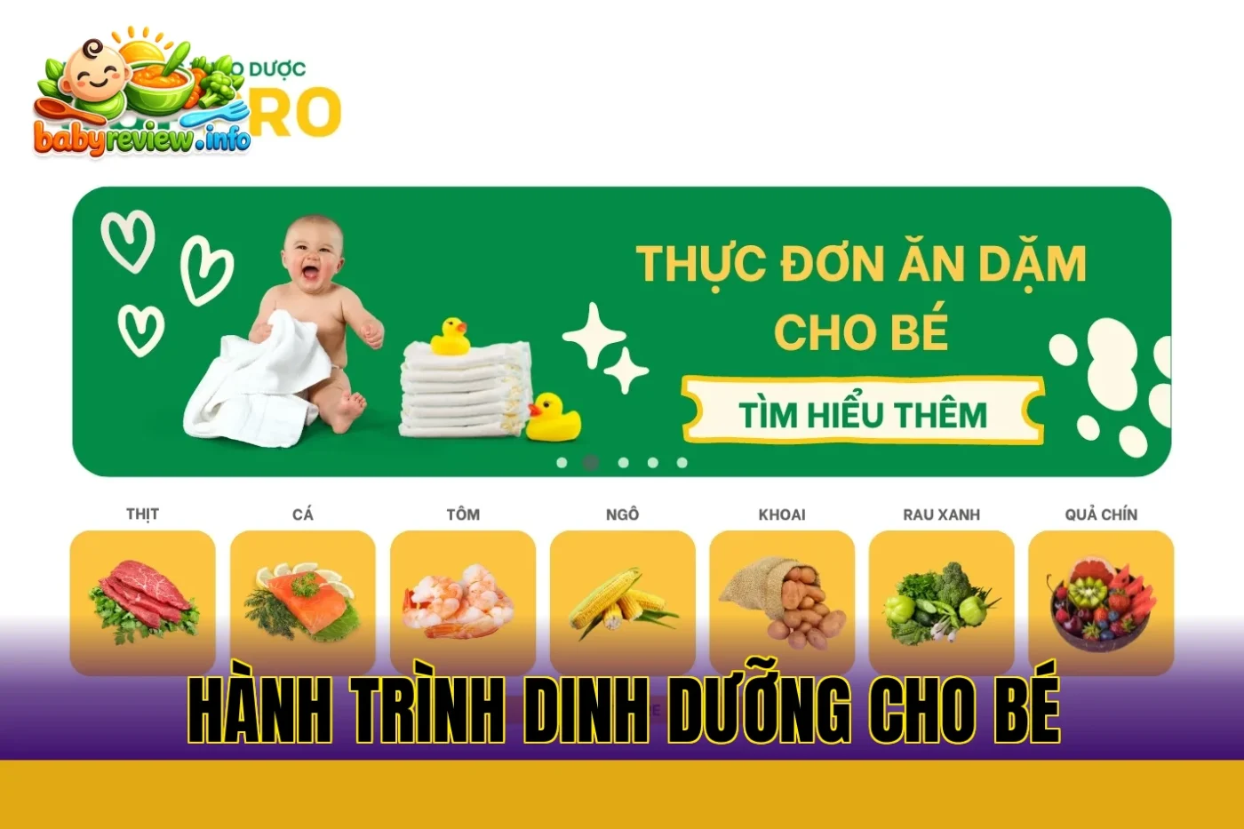 hành trình dinh dưỡng cho bé
