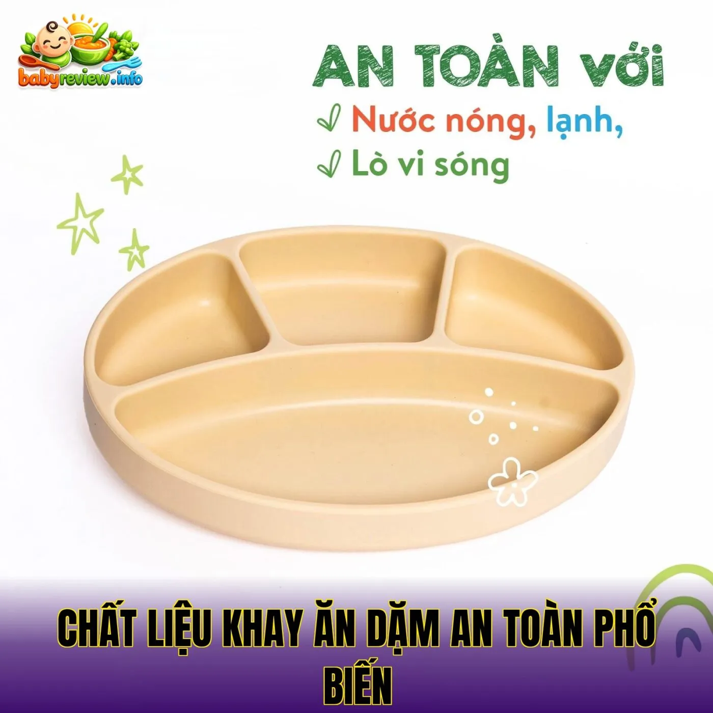 Chất liệu khay ăn dặm an toàn phổ biến