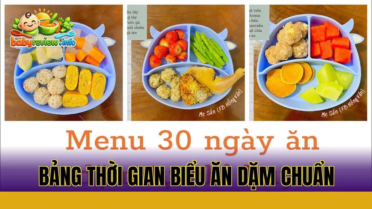 bảng thời gian biểu ăn dặm chuẩn